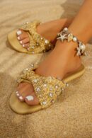Maria Embellished Slip On Sandals